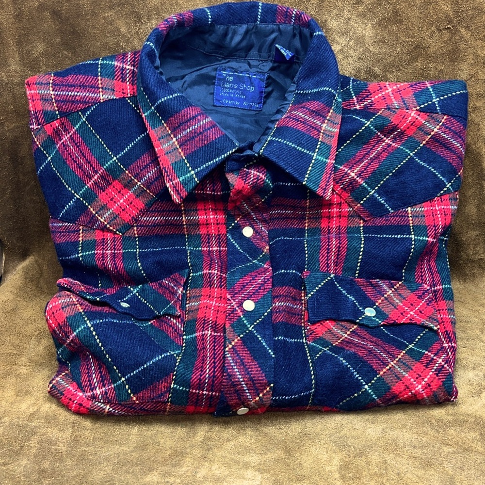 Wrangler Vintage Plaid Flannel Pearl Snap Western Shirt